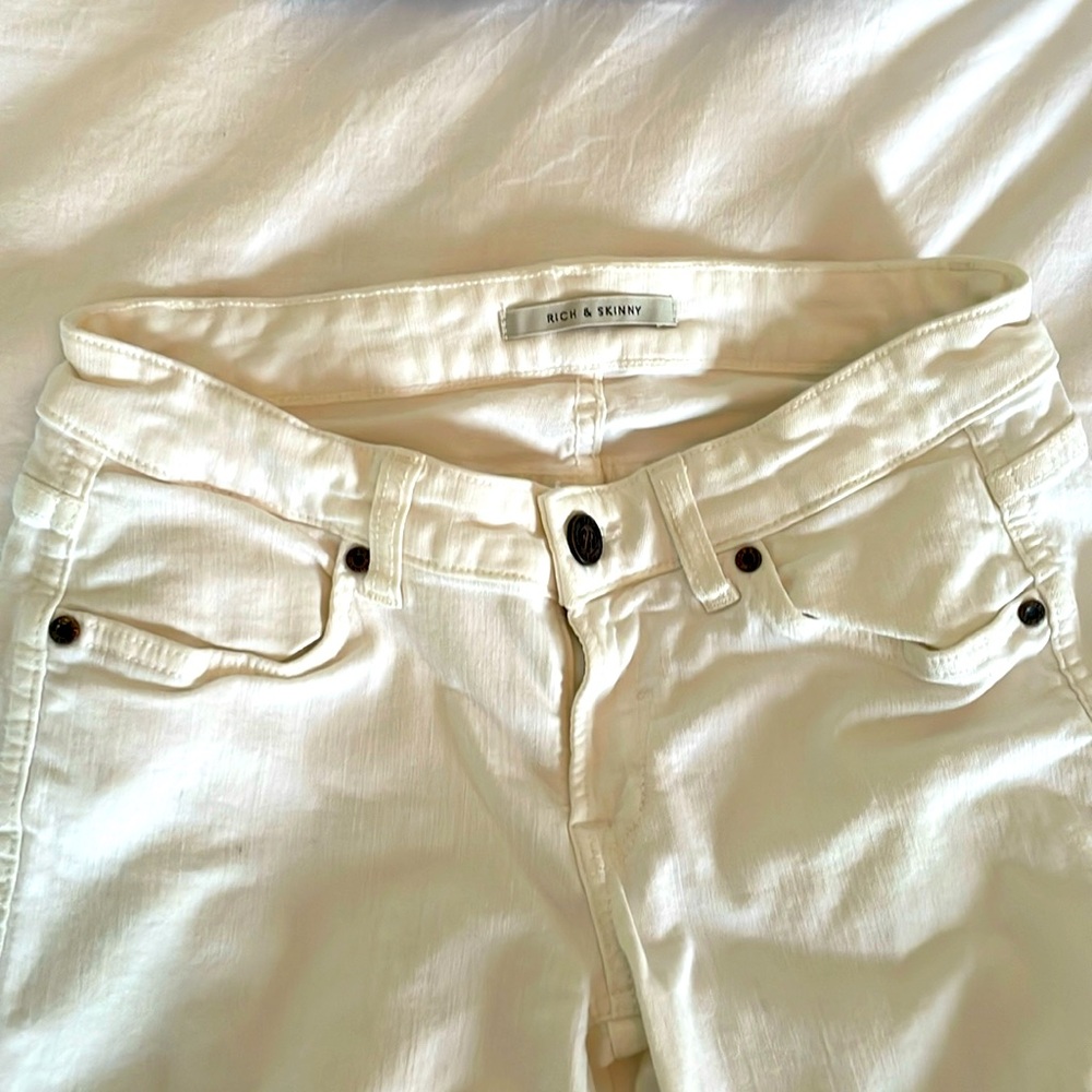 Rich & Skinny White Denim Flare